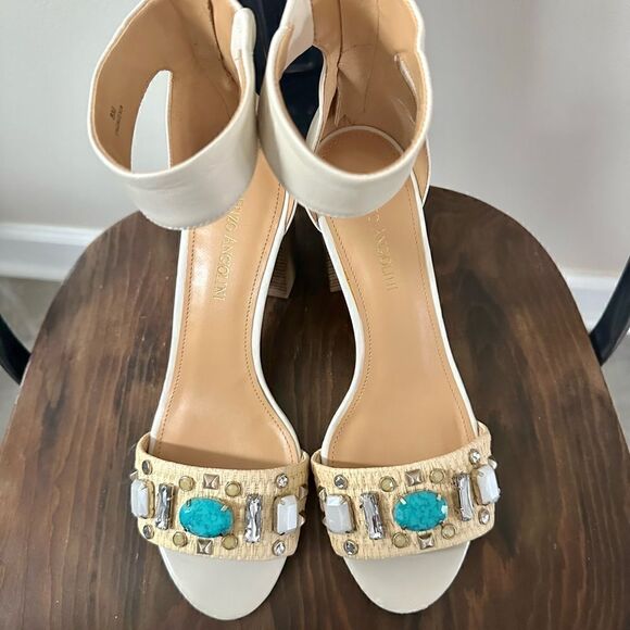 Enzo Angiolini Gavenia, leather and jewel sandals with block heels. - Picture 5 of 8